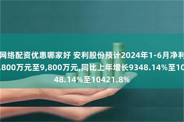 网络配资优惠哪家好 安利股份预计2024年1-6月净利润盈利8,800万元至9,800万元,同比上年增长9348.14%至10421.8%